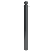Ornamental bollard | steel tube � 102 mm | stationary, for casting in concrete with ground anchor, total length approx. 1300 mm | with 2 eyelets